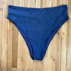 NWOT Aerie Navy Ribbed Bikini Bottoms | XL